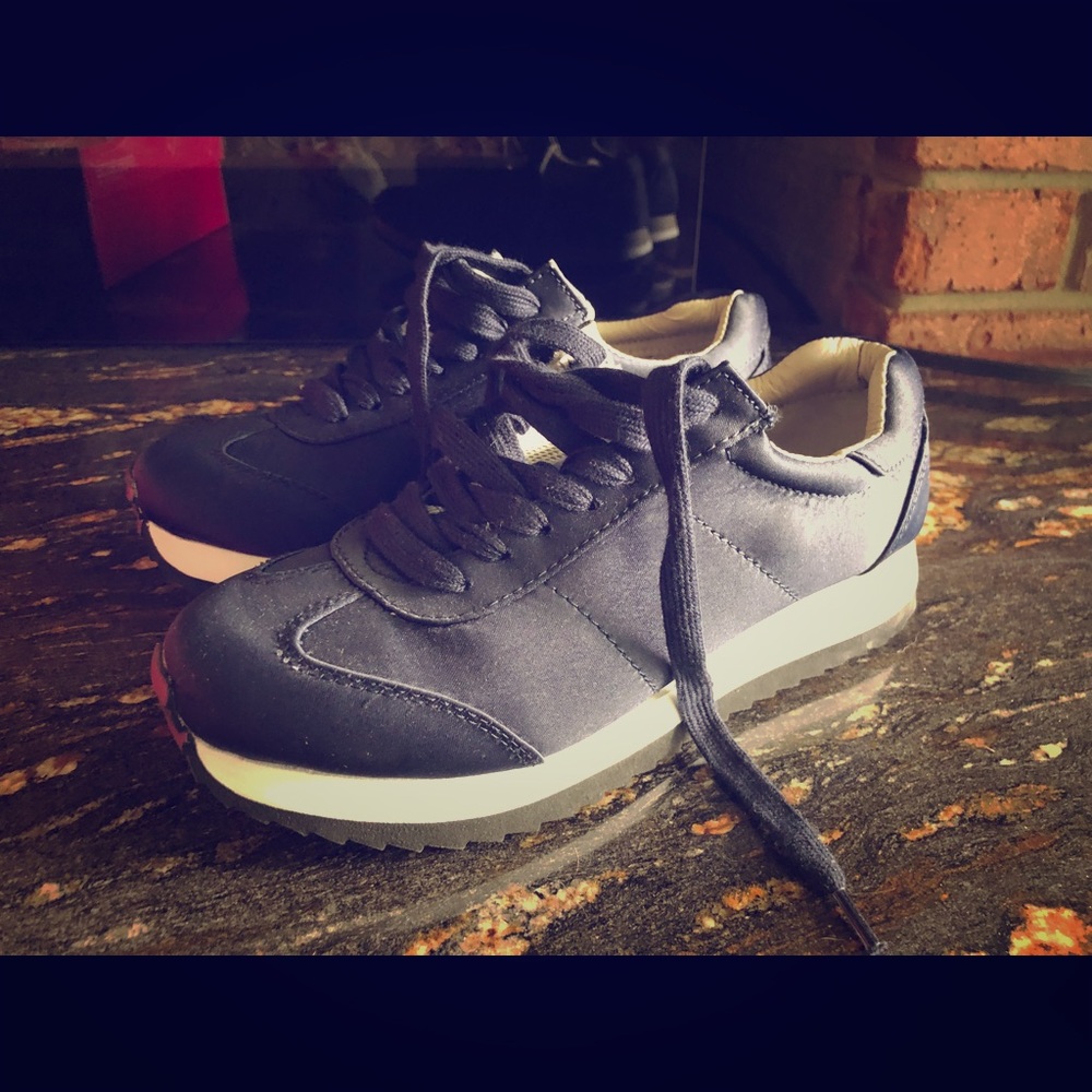 Navy blue sneakers